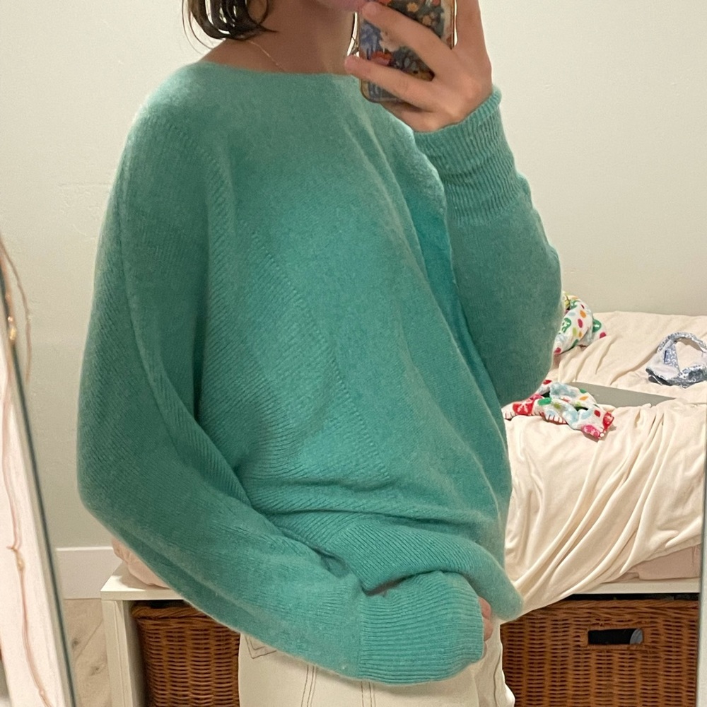 Free People Turquoise Cashmere Dolman Sweater